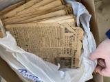 Bag lot of old newspapers