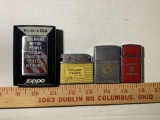 3 Zippo Lighters and 1 Brother Lighter