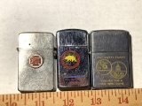 2 Zippo Lighters and 1 Hahway Lighter