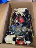 Box of vintage toys including Star Wars