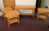 Amish Made Console Table and 3 Side Tables