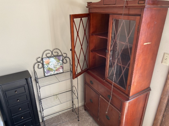 Smaller vintage china cabinet plus