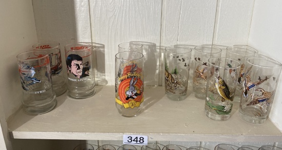 Group lot of vintage glasses including Star Trek