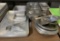 Assortment of Stainless Steel SNF Steam Table Pans, Trays, Lids, and Squeeze Bottle Holder