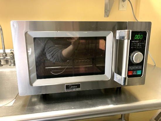 Midea Equipment 1025F2A Stainless Steel Countertop Commercial Microwave Oven, 1000W