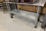 Stainless Steel Prep Table On Casters
