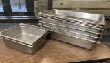 9 Stainless Steel NSF Steam Table Pans  & 2 Stainless Steel Winco NSF Steam Table Pans