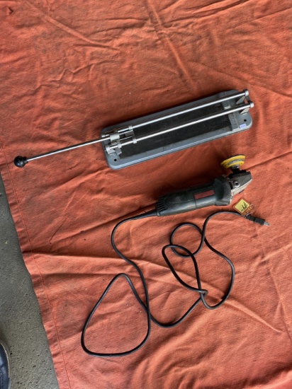 Tile cutter and Metabo angle grinder