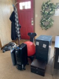 2 Drawer Filing Cabinet, Exercise Chair, Coat Rack, Electric Heater & More