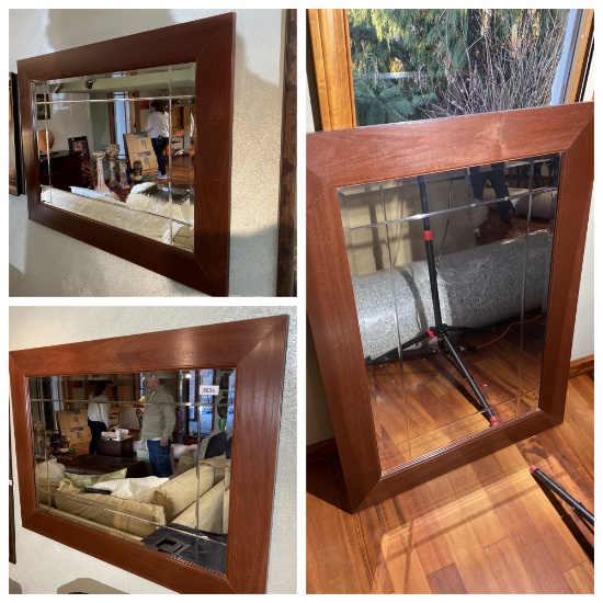 Group lot of three larger sized decorative mirrors