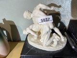 Vintage Composite Statue or Greek Wrestlers fighting