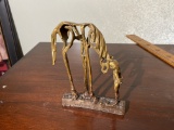 Unusual Bronze Sculpture of a horse and little girl