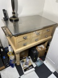 Nice Kitchen Island w/Stainless Steel Top, Card Catalogue style drawers