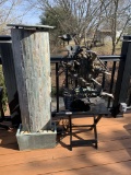 Water Feature, Folding Side Table and Unique Yard Art Sculpture