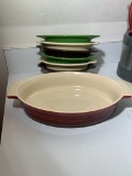 Le Creuset Casserole Dish  & 6 Fiesta Individual Oval Casserole Dishes