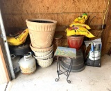 Group of Planting Pots, Propane Tanks, Plant Stands & Potting Mix