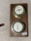 Vintage Wall Hanging Thermometer Barometer