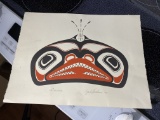 Northwest Native American Signed Totem Killer Whale Print