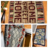 Group lot of 3 Antique Hooked Rugs