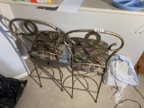 Pair of Metal Bar stools with backs