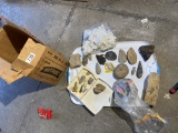 Large lot arrowheads, mortars, chert, fragments etc