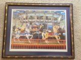 Vintage framed print Jack J Rosenfeld Carousel