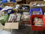 Very Large quantity of 45 records, LP's