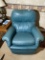 Green leather look chair