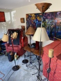 Group lot of 6 floor lamps