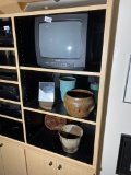 Vintage TV plus assorted art pottery