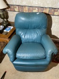 Green leather look chair