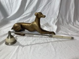 Brass Greyhound & Candle Snuffer