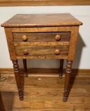 Primitive Side Table.  See Photos for Areas of Concern Due To Candle Wax.