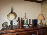 Globe, Candle Sticks and Golf Related Items.