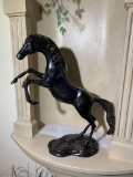 Prancing Stallion Metallic Statue