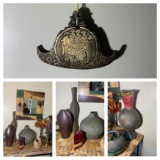 Great Group of Artisan Pottery, Mirror and Decorative Items