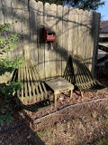 2 Vintage Style Wooden Lawn Chairs and Table.  See Photos