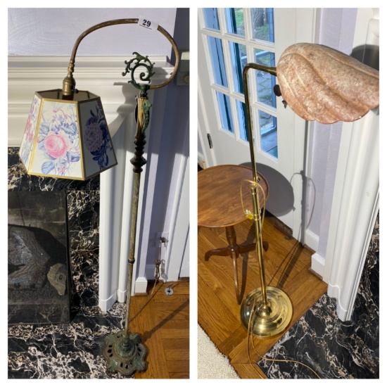 2 floor lamps and small stand