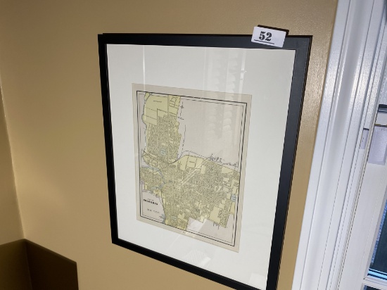 Antique Map of Columbus in Frame