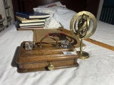 Antique oak inkwell with drawer PLUS