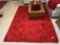 Decorative red shaggy rug