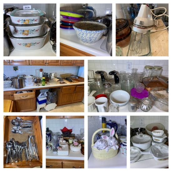 Kitchen Clean Out - Kitchenaid Hand Mixer, Corning Ware, Rogers Flatware, Mugs & So Much More!