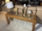 Console Table, lamps, candle holders