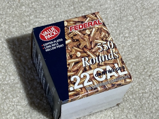 550 rounds Federal 22 Cal Long Rifle Ammunition Rounds