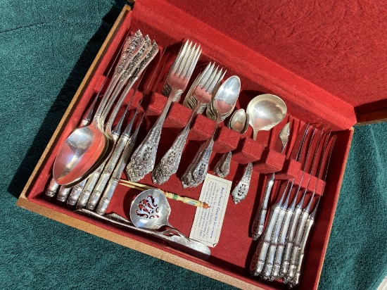 Large Set Wallace Sterling Silver in Case 1,692 grams