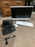 HP Computer Monitor, Keyboard, Mouse & Insignia Portable DVD Player