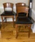 3 Cherry Wood  A. Sibau Italian Made Bar Stools