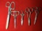 5 Pairs of Ornate Scissors.  Some are Sterling.  See Photos For Extra Details