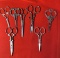 7 Pairs of Ornate Scissors.  Some are Sterling.  See Photos For Extra Details