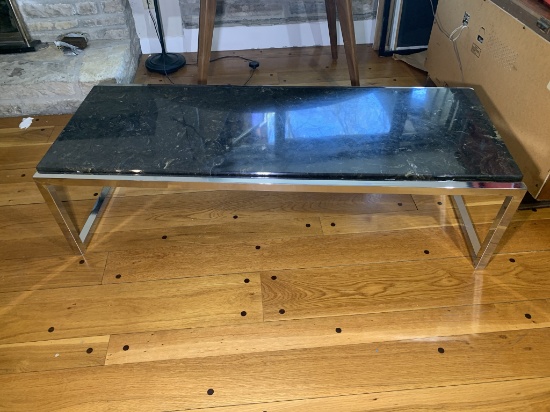 Chrome and Marble Mid-century Modern Coffee Table